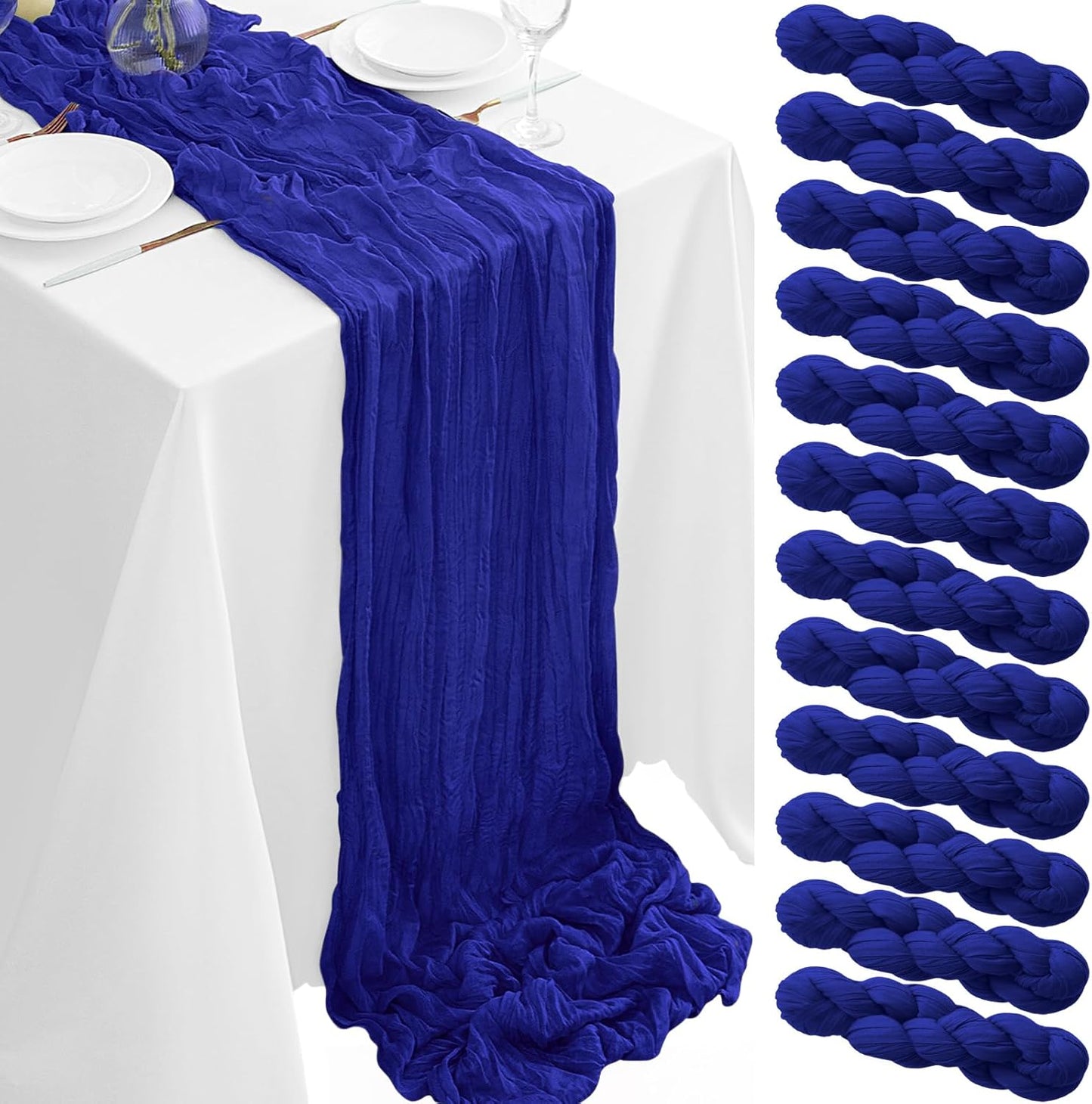 Royal Blue Cheesecloth Table Runners for Elegant Events
