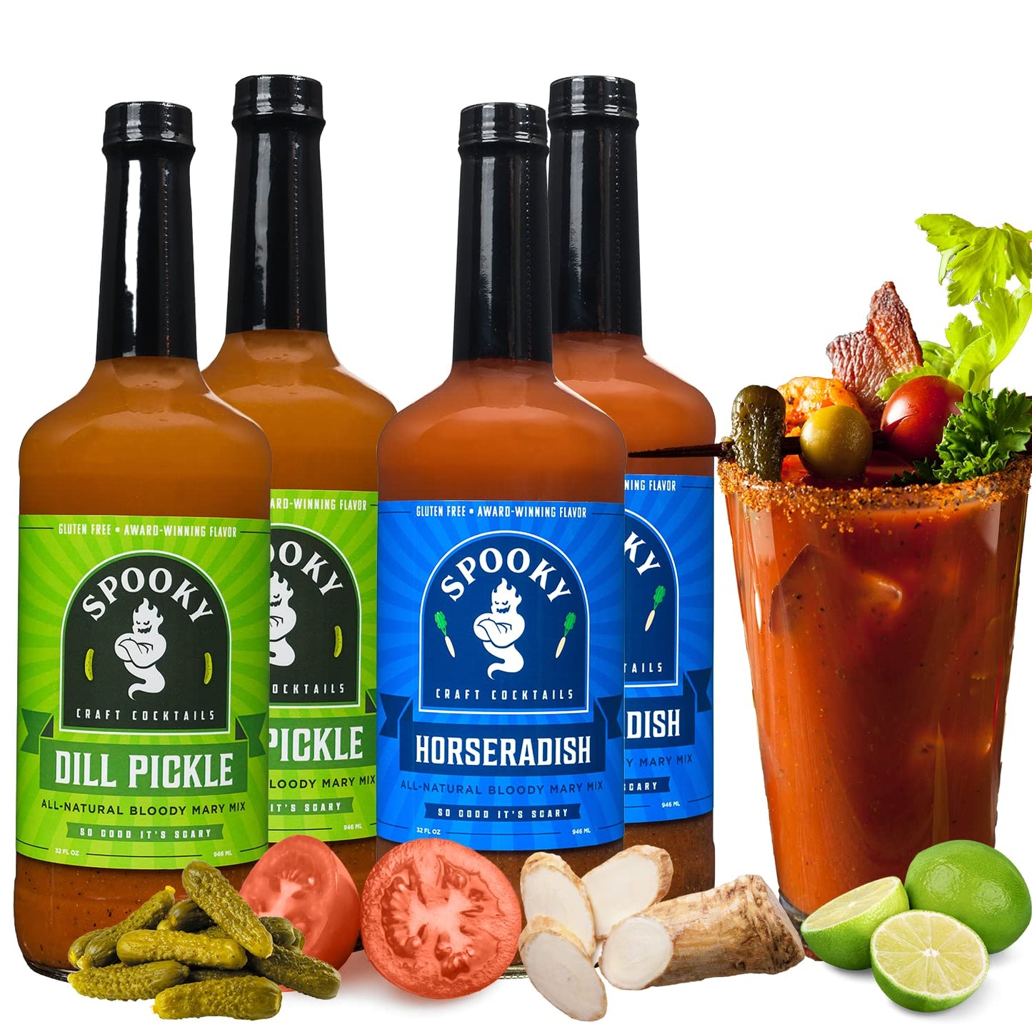 SPOOKY Bloody Mary Mix Variety Pack - Dill Pickle & Horseradish