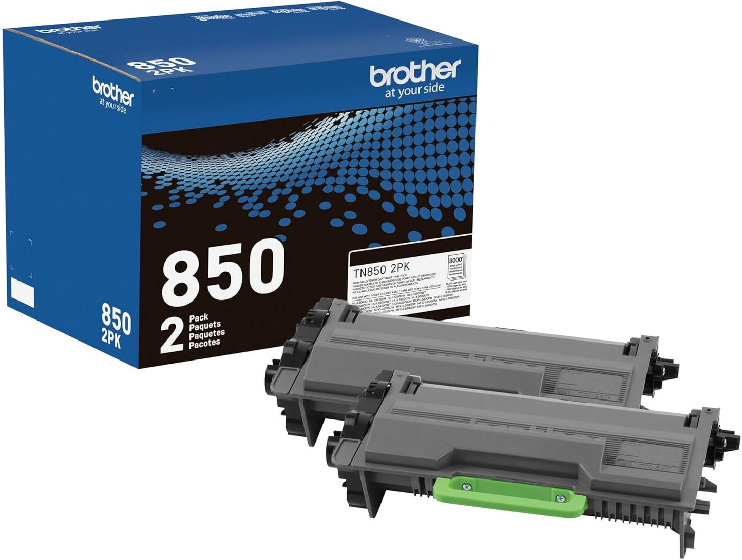 Brother TN850 High-Yield Black Toner Twin Pack - Double the Printing Power!