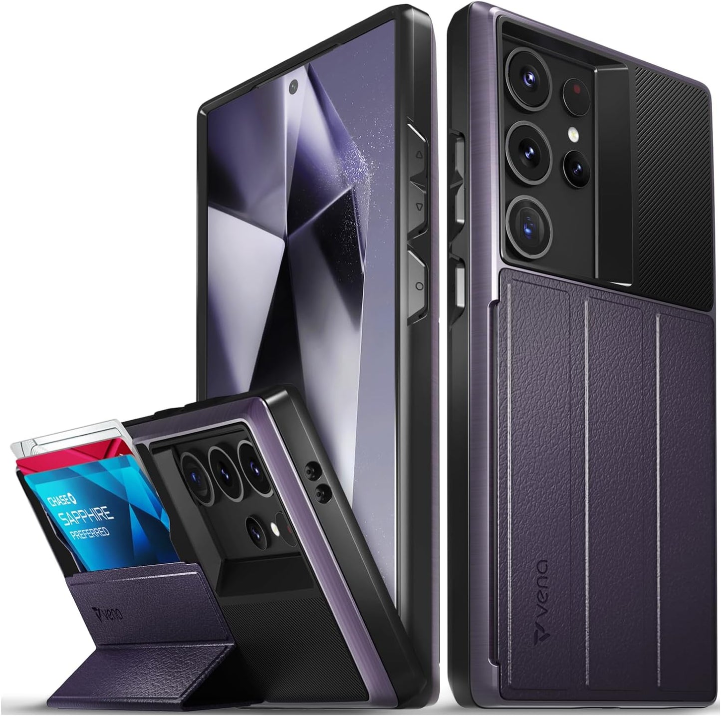VENA vCommute Wallet Case for Samsung Galaxy S24 Ultra - Purple