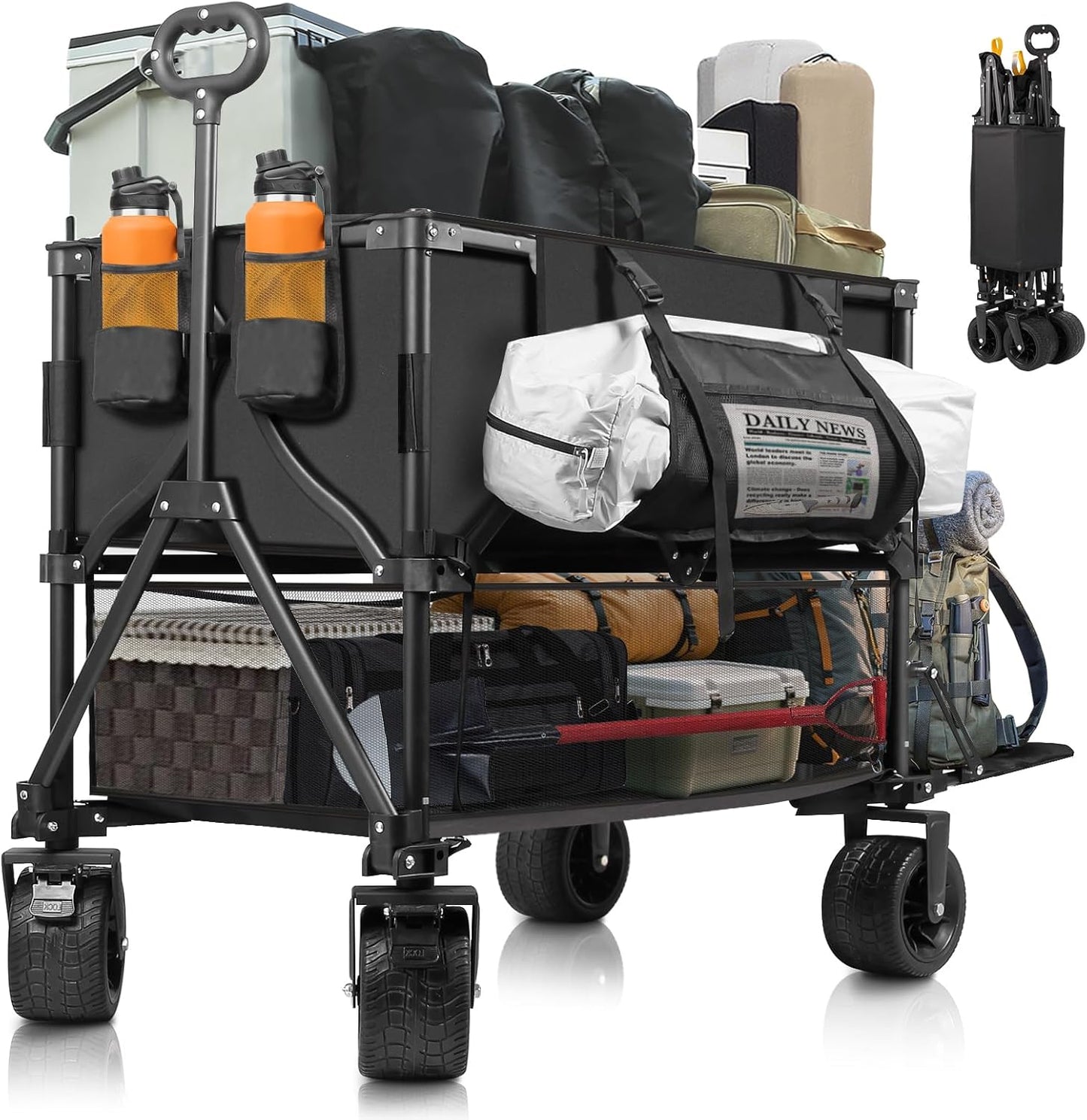 Heavy Duty Double Decker Wagon for Outdoor and Beach Use