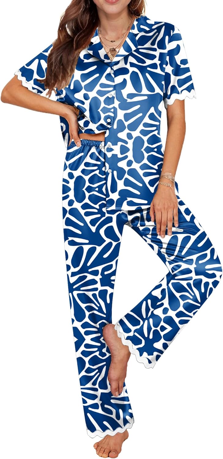 Ekouaer Womens Silk Satin Pajamas Set for Ultimate Comfort
