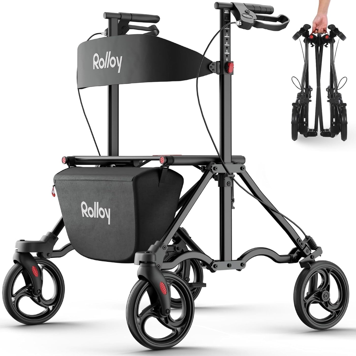Rollator Walkers for Seniors with Seat - Ultra-Compact Design
