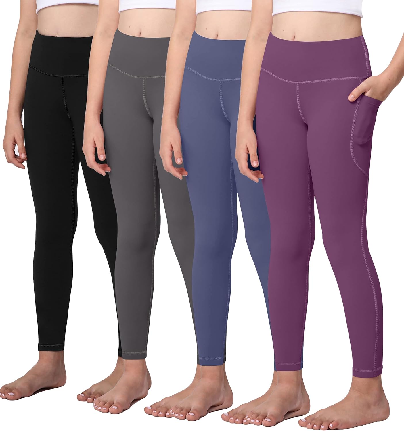 AENLLEY Yoga Active Leggings for Girls with Pockets - Perfect Fit
