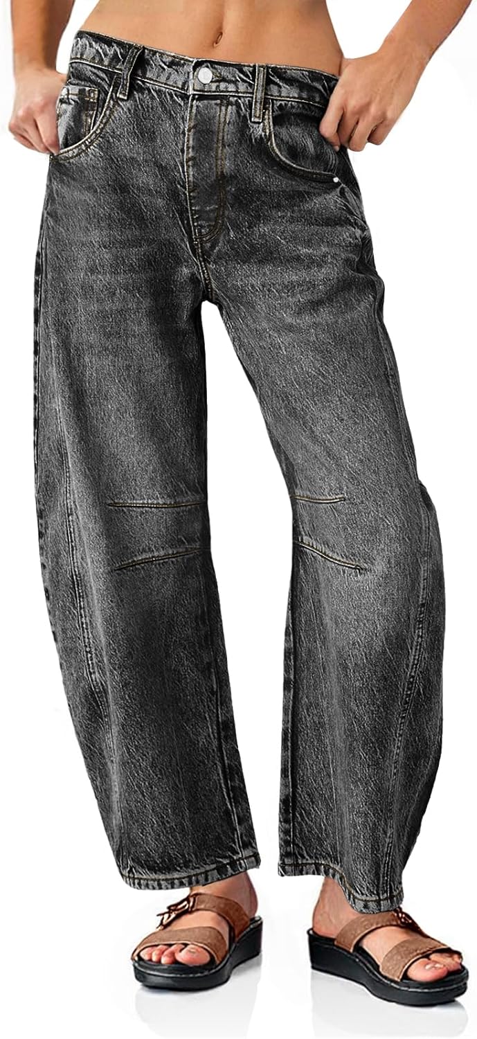 PLNOTME Women's Baggy Boyfriend Jeans for Vintage Style Lovers