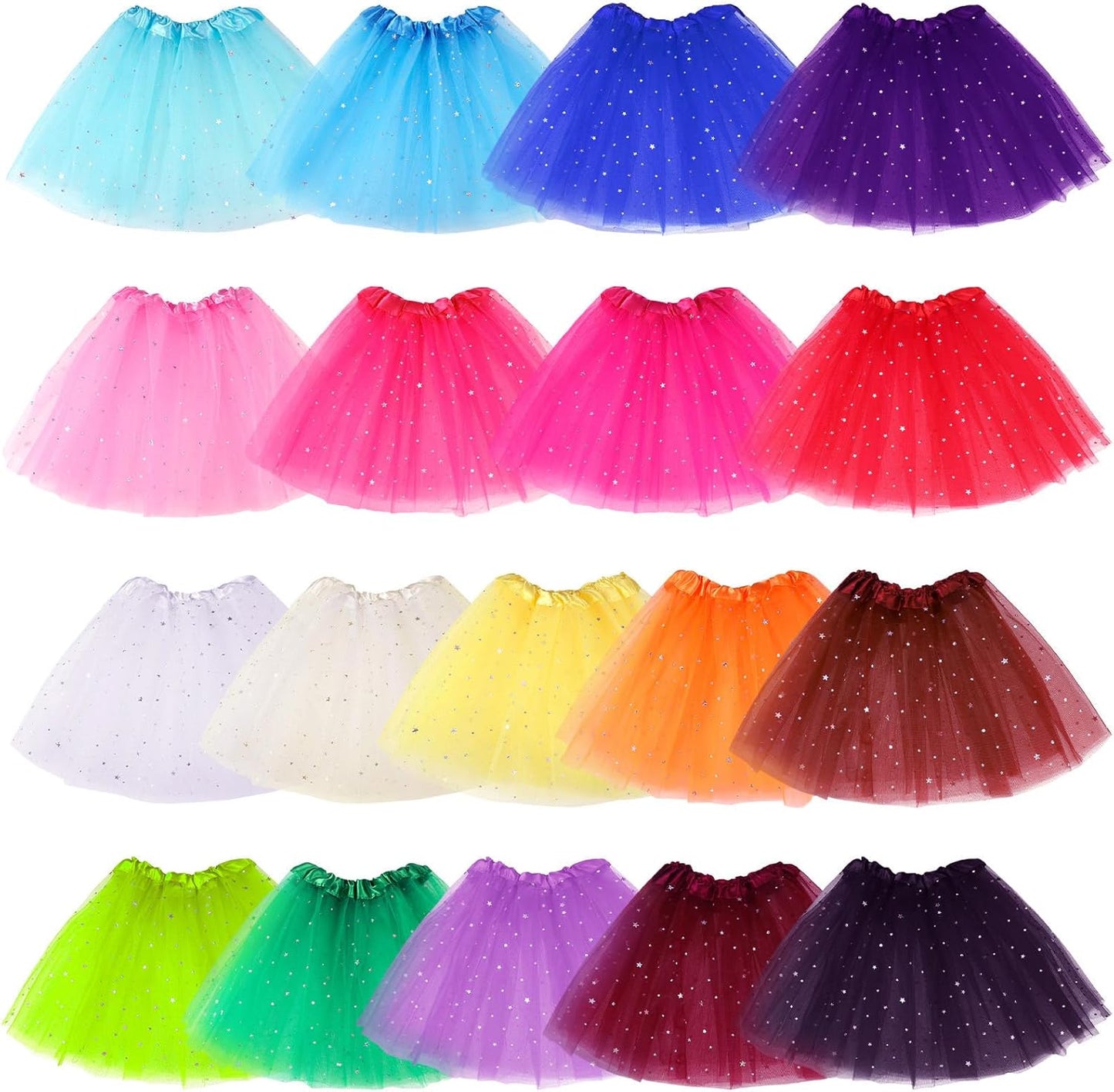 18 Pcs Toddler Girls Tutu Dresses for Birthday Parties and More