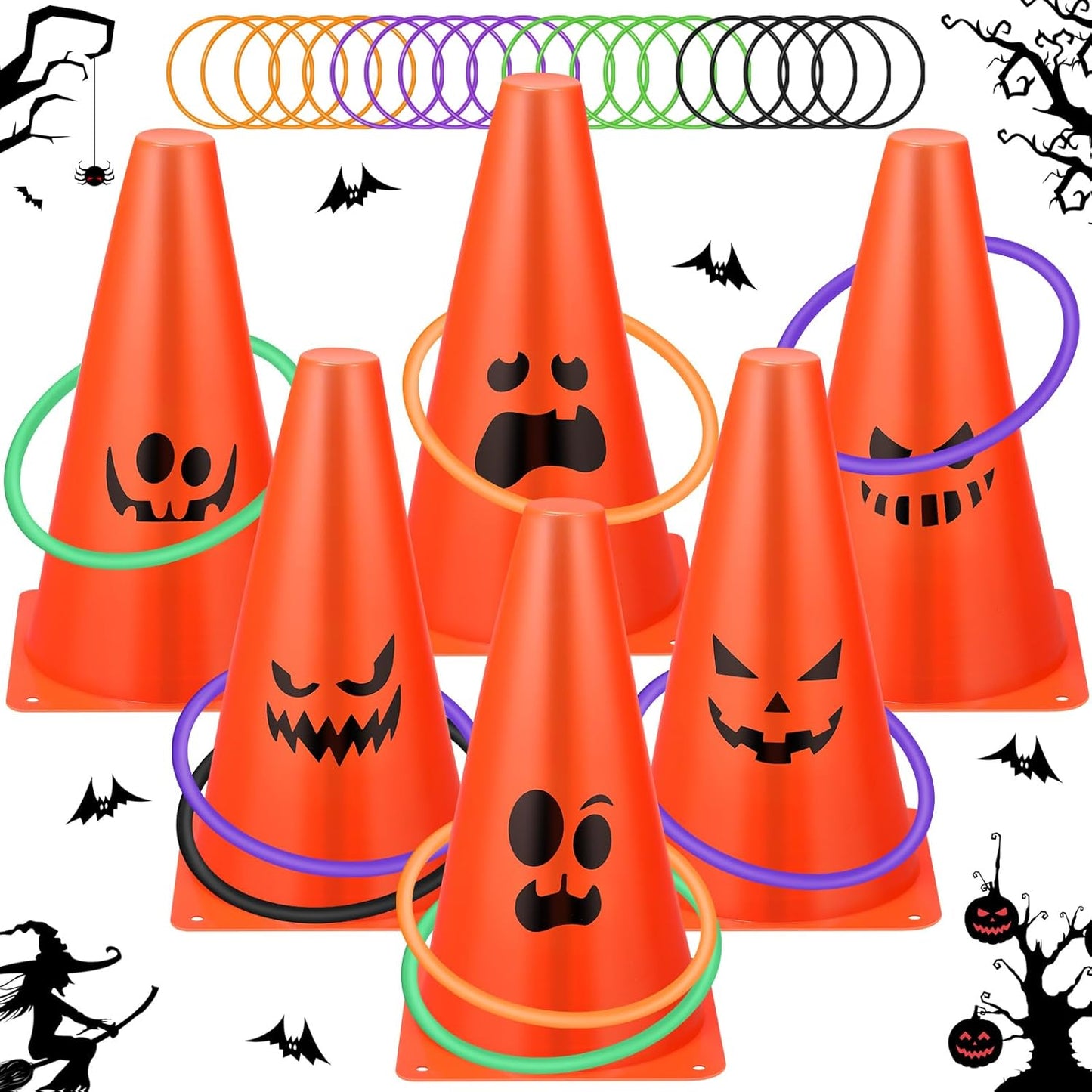 Jenaai 26 Pcs Halloween Ring Toss Game for Outdoor Fun