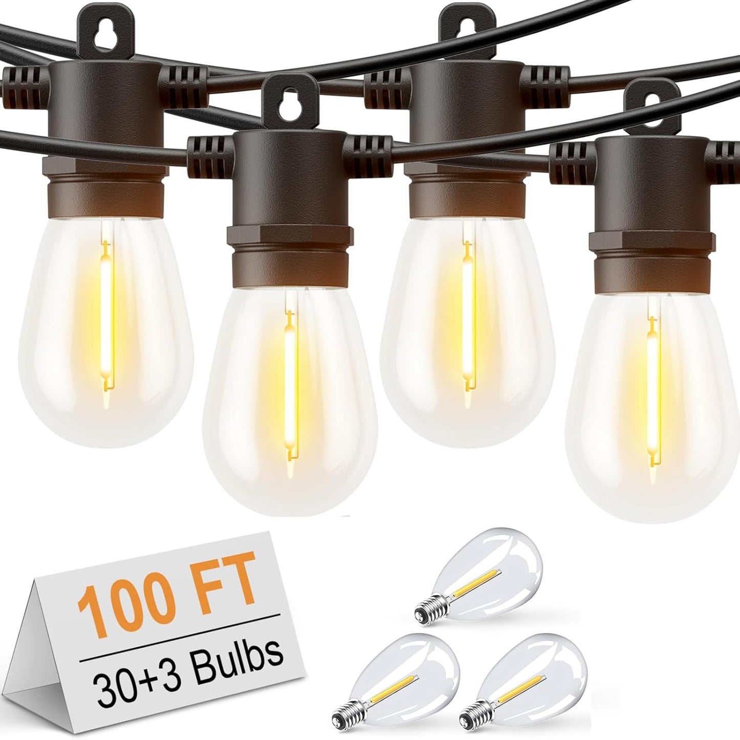 Svater LED Outdoor String Lights 100 FT for Cozy Ambiance