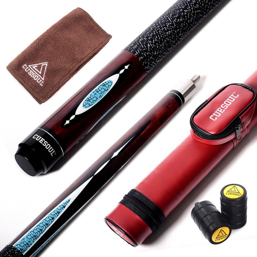 CUESOUL 58 Inch Maple Billiard Stick Pool Cue Set for Players