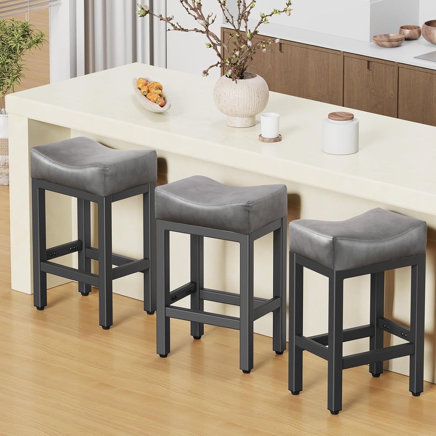 Counter Height Bar Stools Set of 3 for Kitchen Island Use