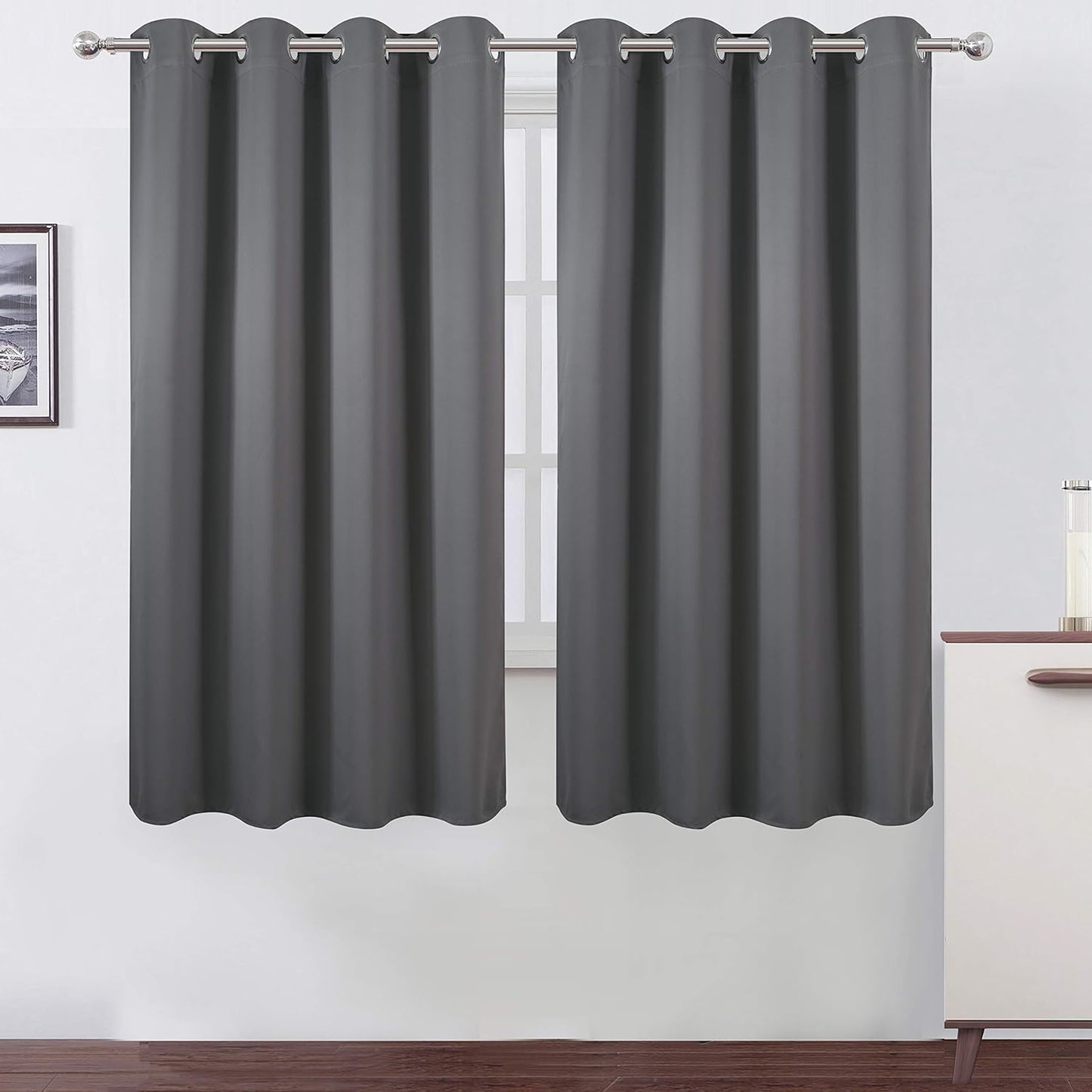 LEMOMO Frost Grey Blackout Curtains for Bedroom and Living Room
