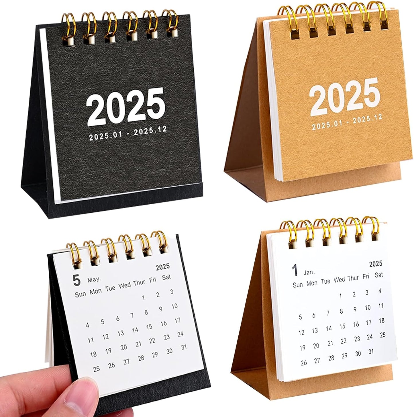 2025 Mini Desk Calendar Set for Daily Organization