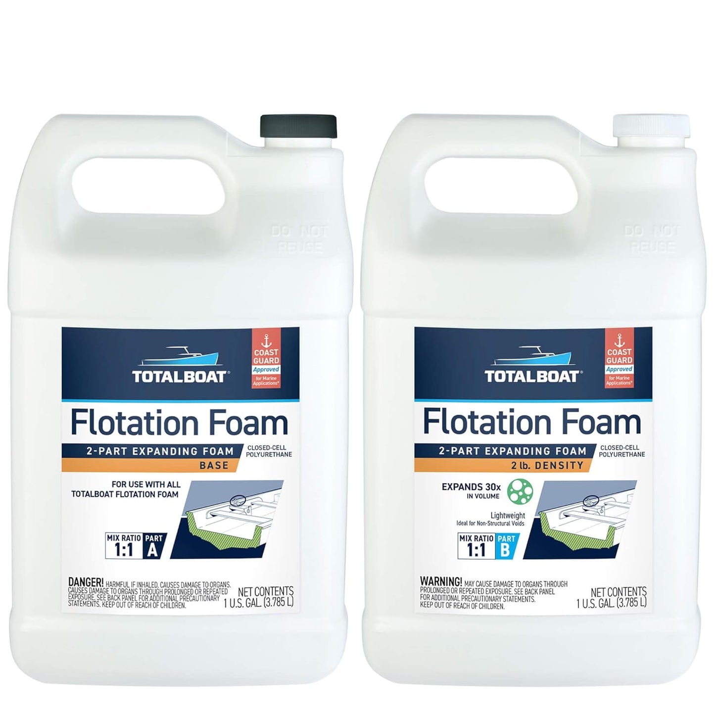 TotalBoat 2 Lb Density Expanding Foam Kit for Boat Flotation