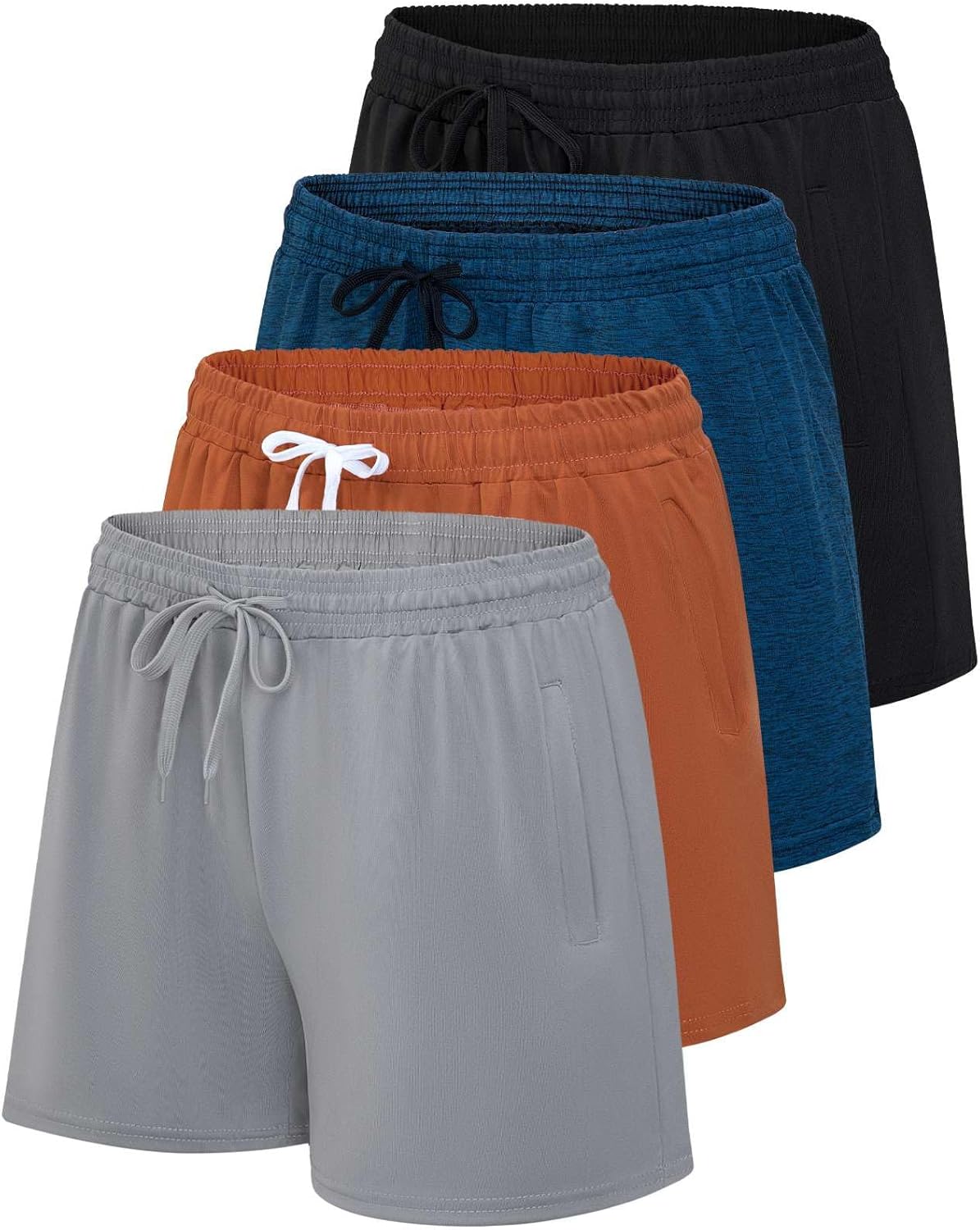 Womens Athletic Dry-Fit Lounge Shorts with Zipper Pockets