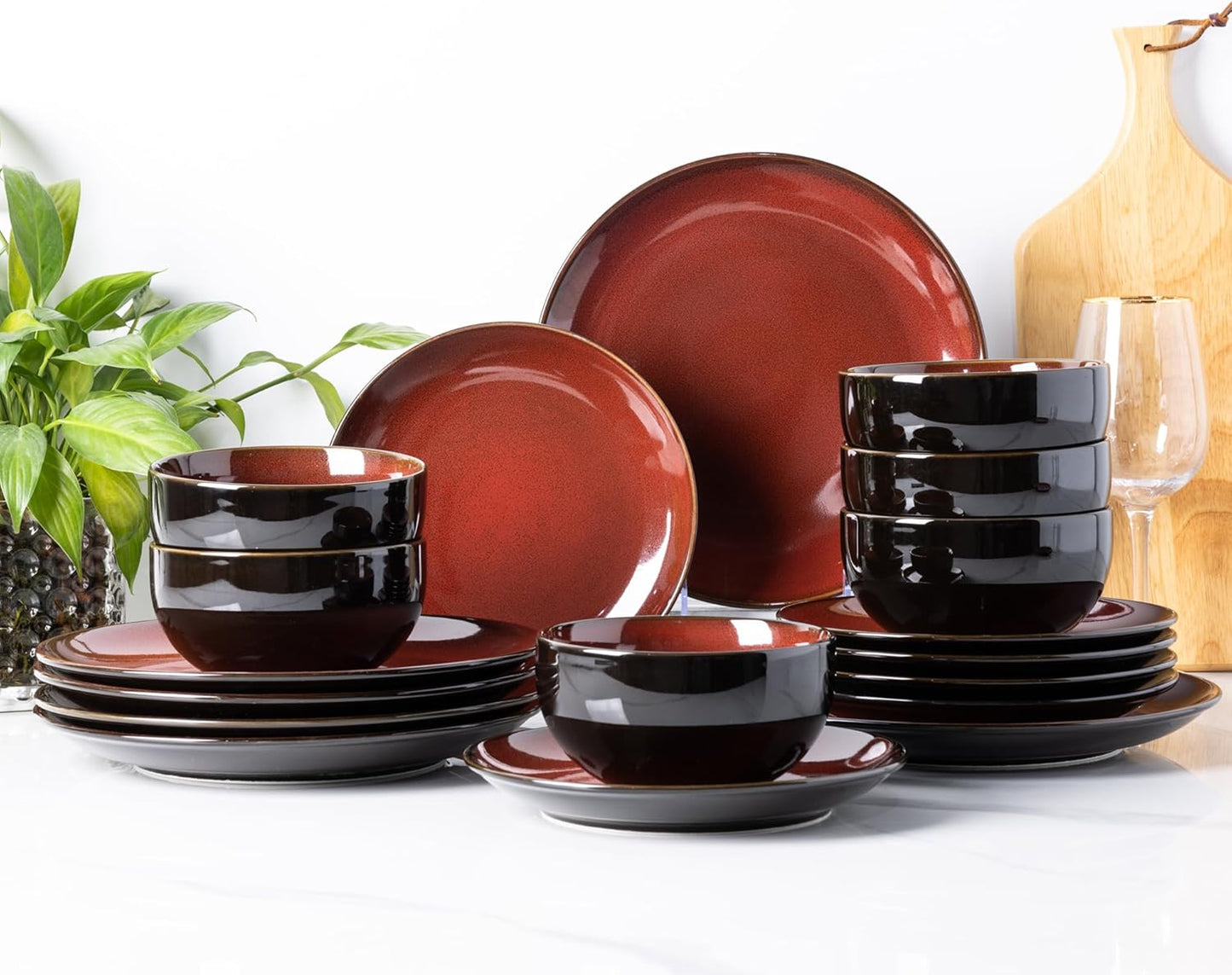 LeRatio Ceramic Dinnerware Set for 6 - Stylish and Durable