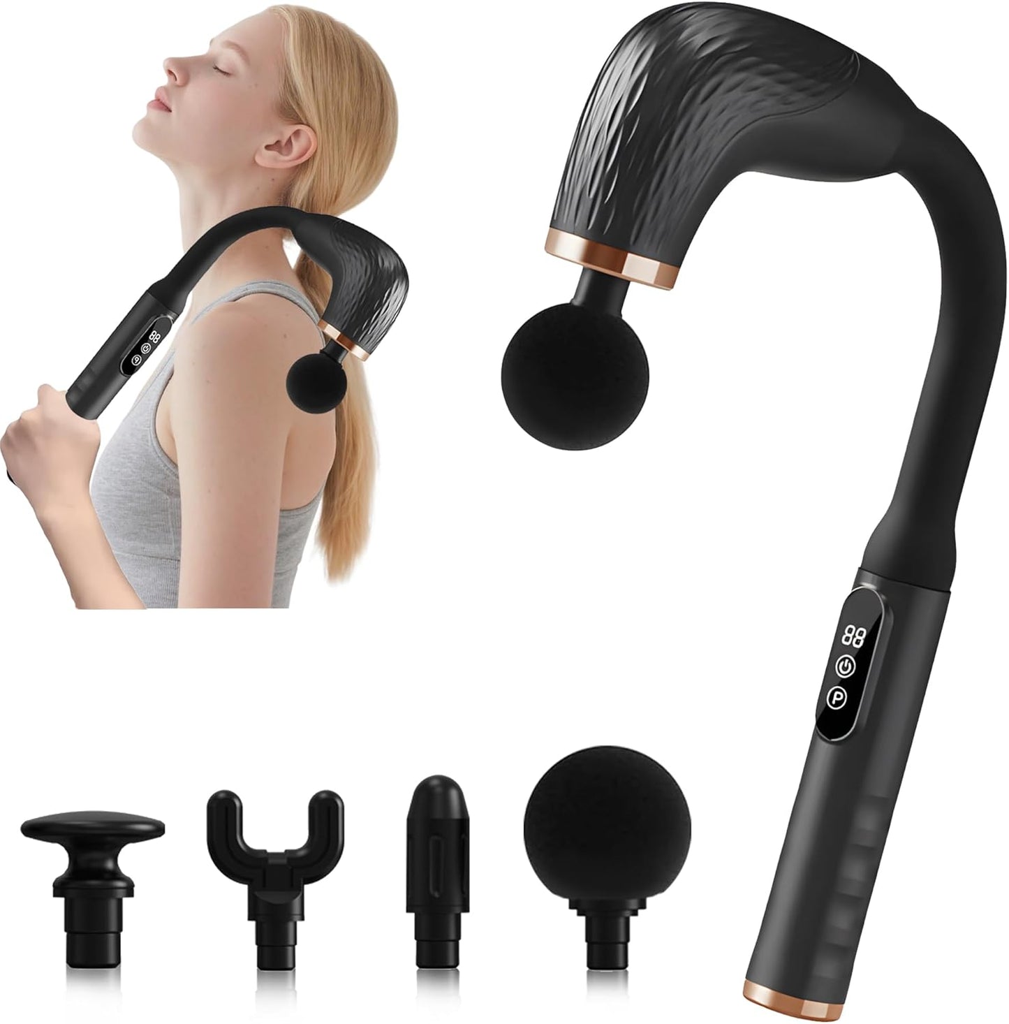 Massage Gun with Extension Handle for Deep Tissue Relief