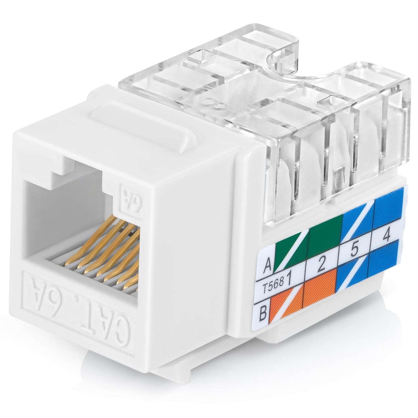 Everest 90 Angled RJ45 Cat6A Keystone Jacks for Easy Networking