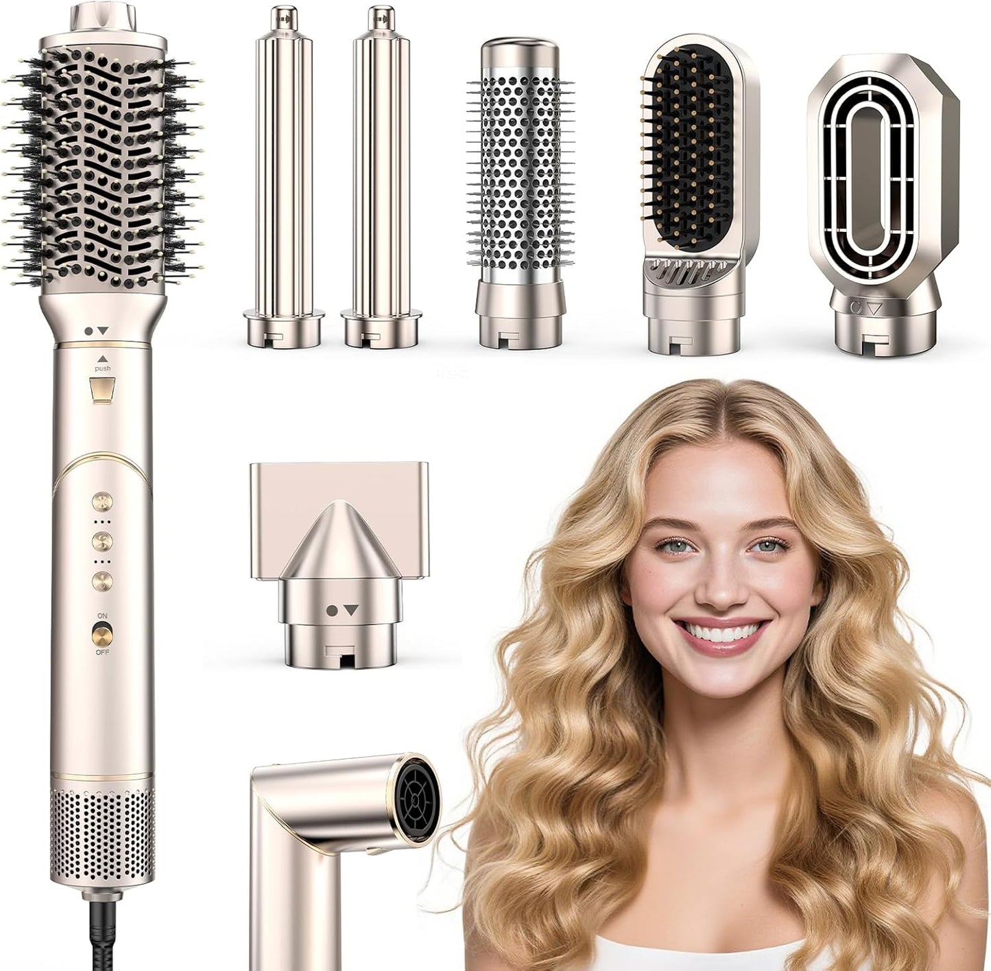 7 in 1 Hair Dryer Brush for Fast Drying and Frizz Control