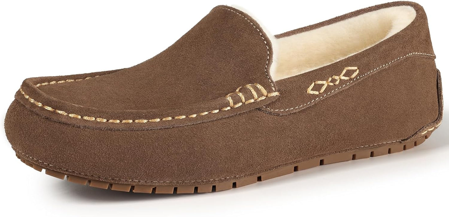 KIDMI Women's Genuine Suede Moccasin Slippers for Cozy Comfort