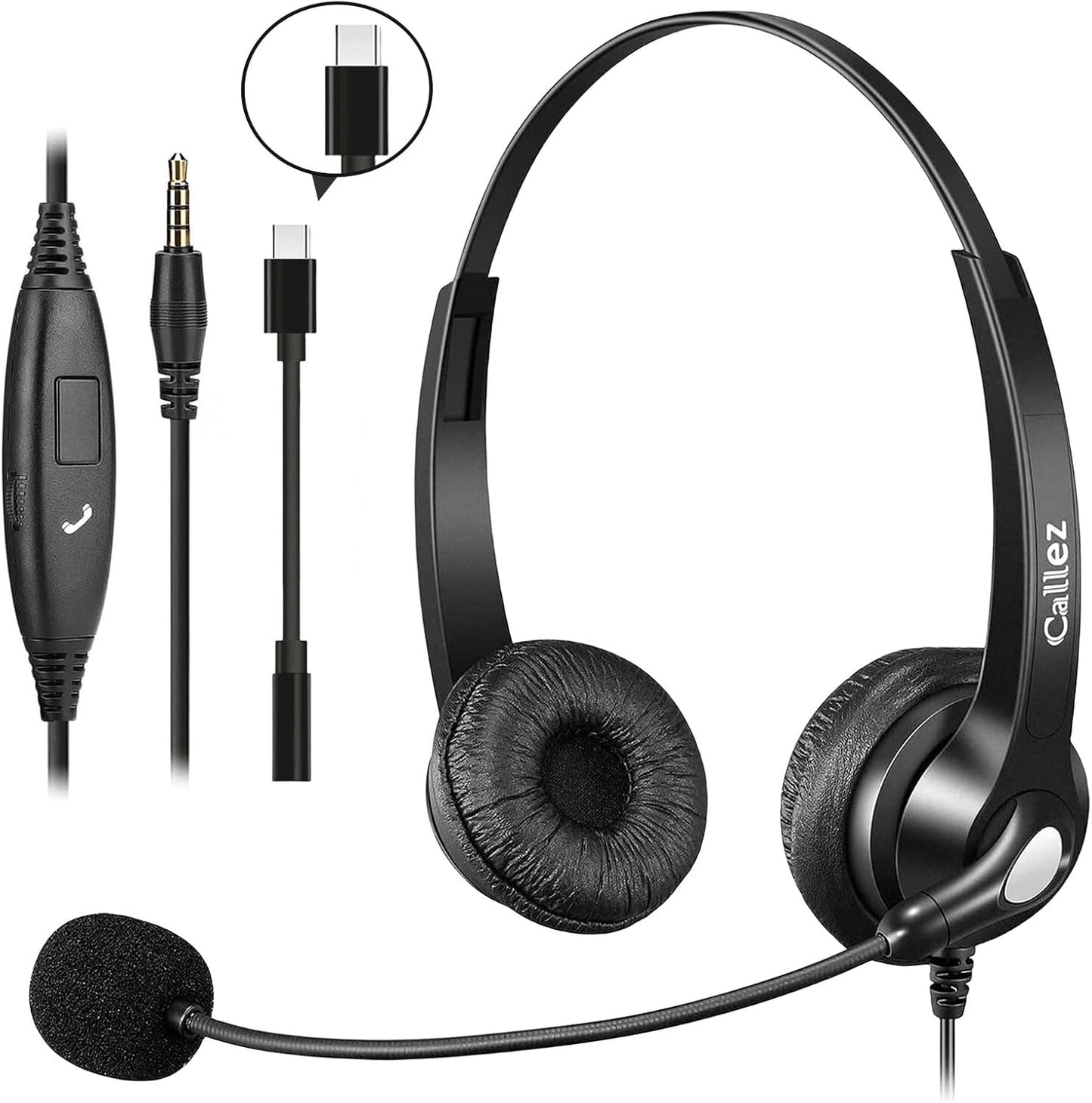 Callez Wired Computer Headset for Work and Online Meetings
