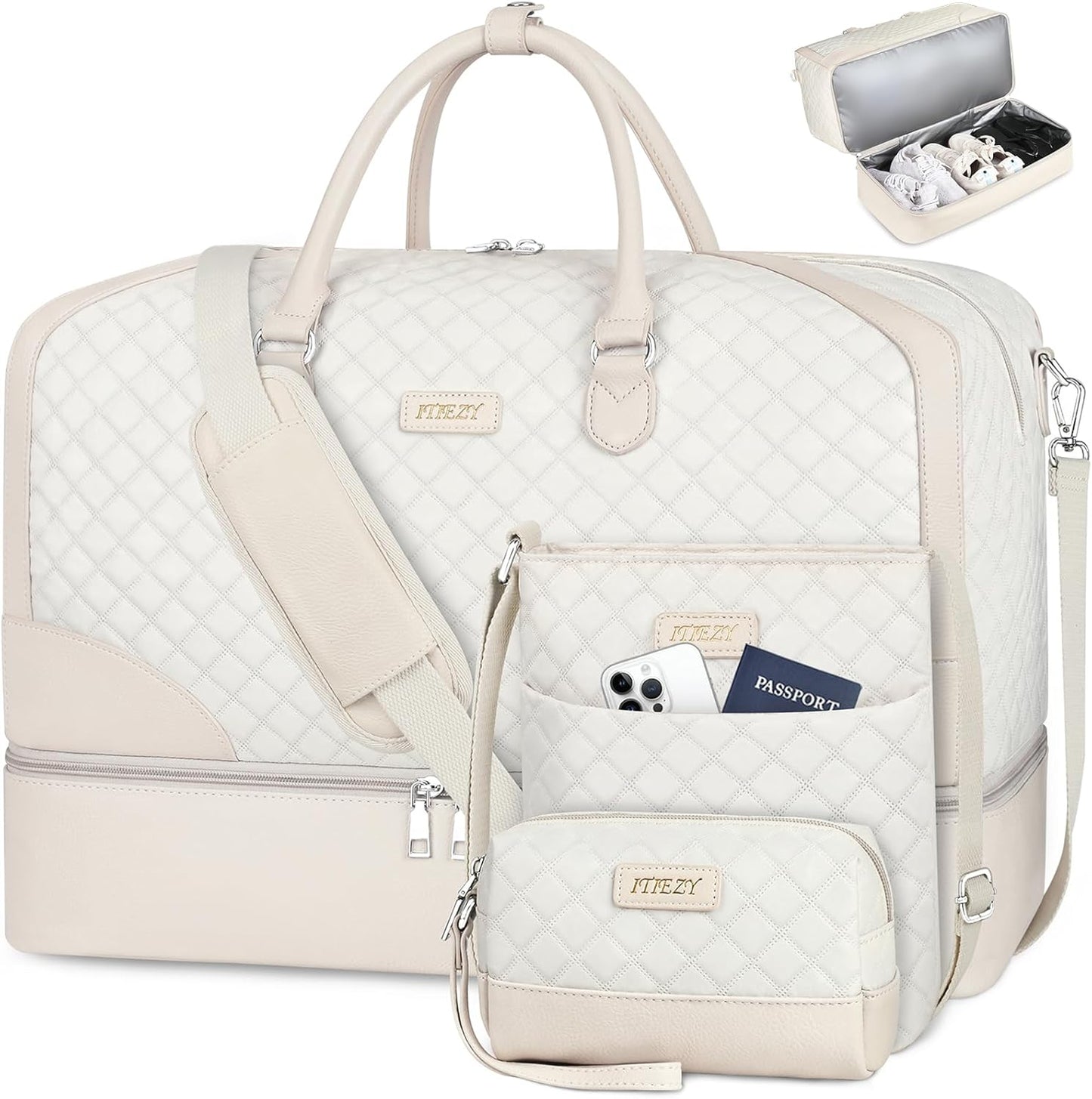 Weekender Bag for Women with Shoe Compartment - Travel Duffel