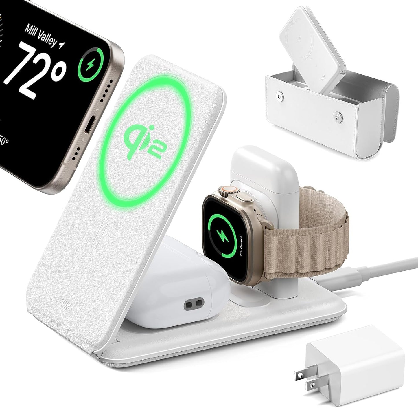 ESR Qi2 3 in 1 Charging Station for Apple Devices and More