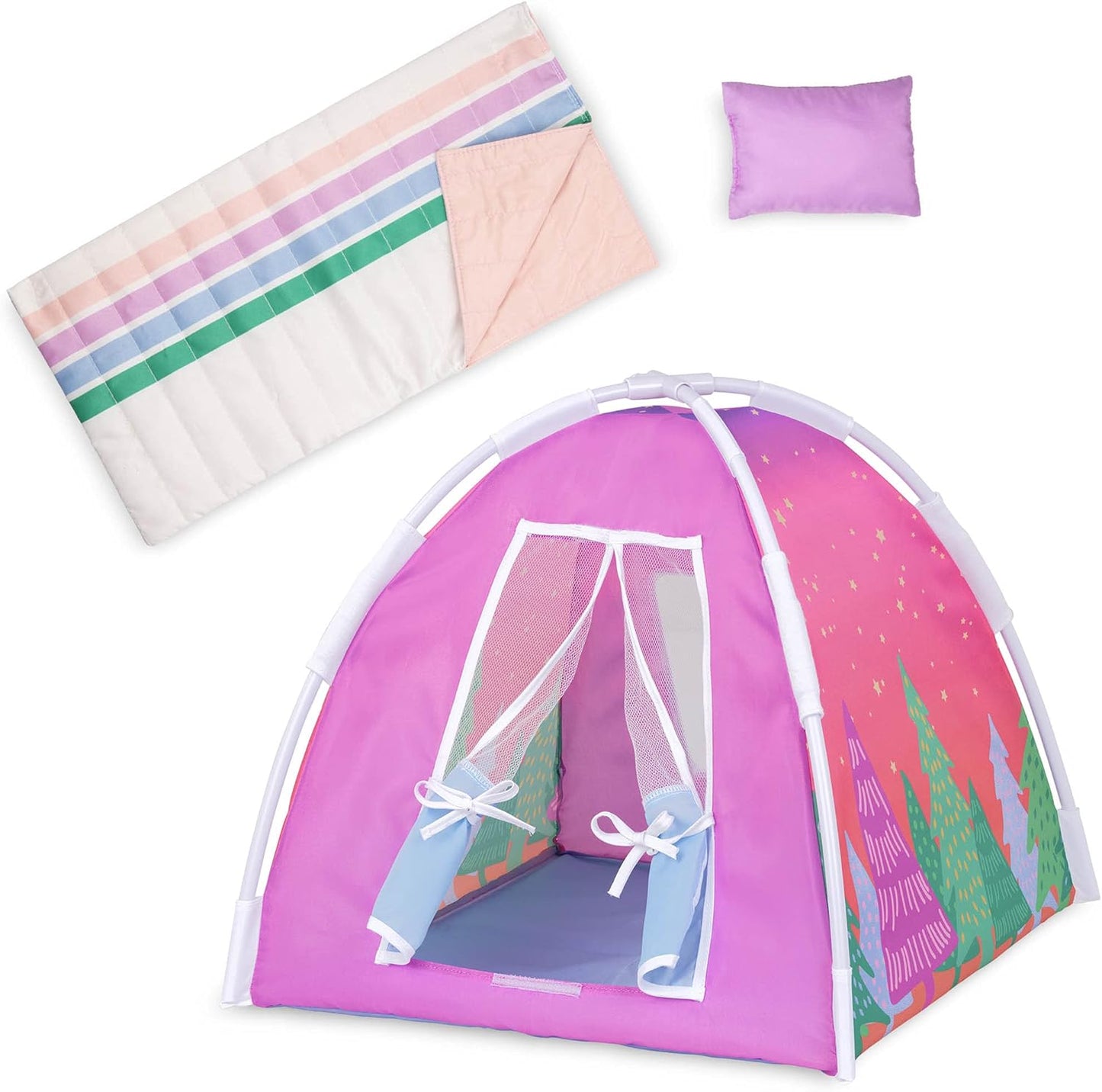 Rainbow Glitter Girls Camping Set - Perfect Doll Accessories!