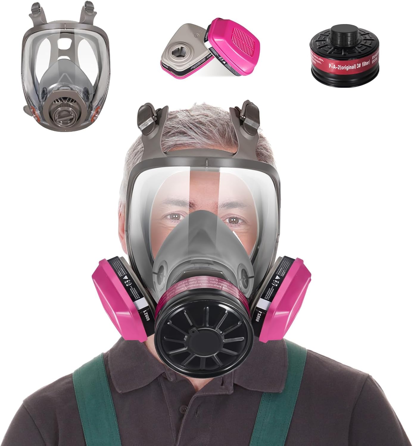 Full Face Gas Mask Respirator for Chemical and Dust Protection