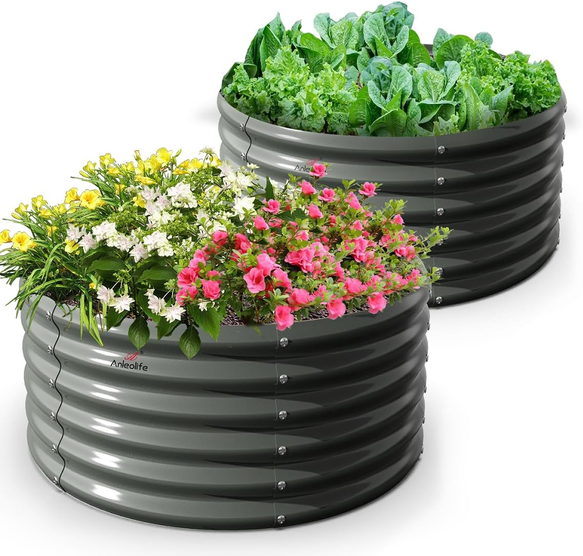 Galvanized Raised Garden Beds for Vegetables and Flowers