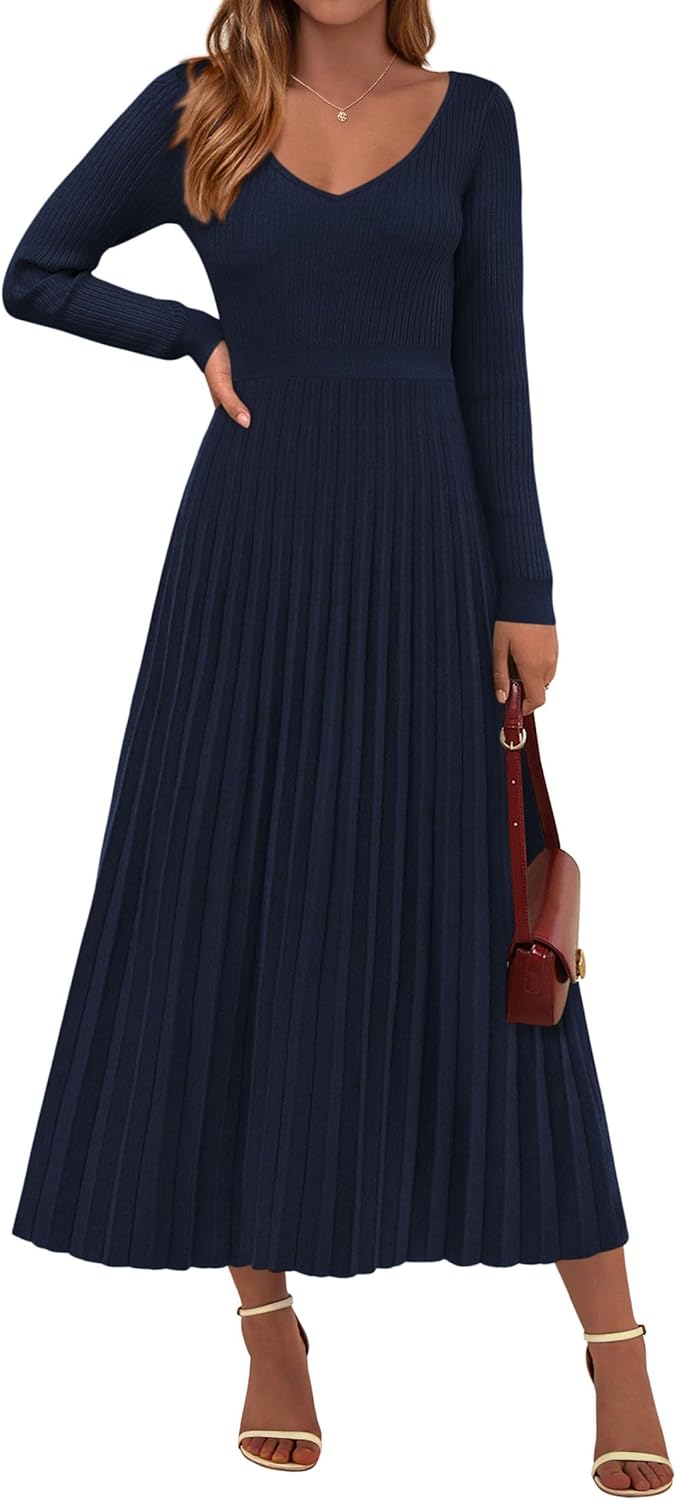 PRETTYGARDEN Women Sweater Dress for Elegant Fall Fashion