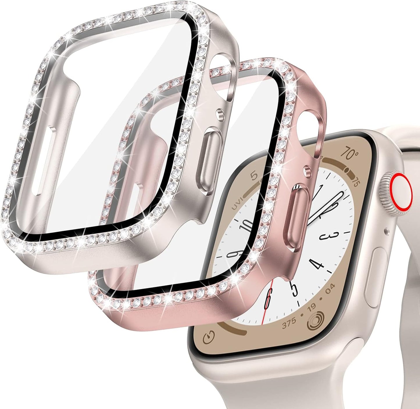 Sparkle Up Your Apple Watch! 2-Pack Bling Case with Screen Protector