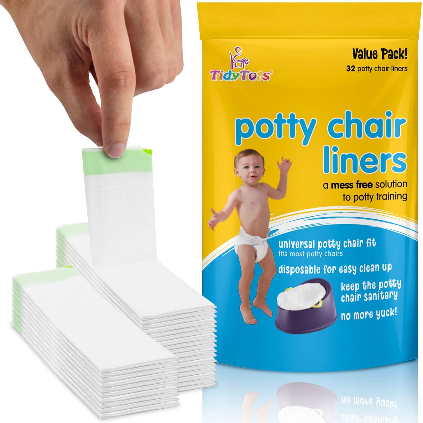 TidyTots Disposable Potty Liners - Universal Fit - 32 Pack