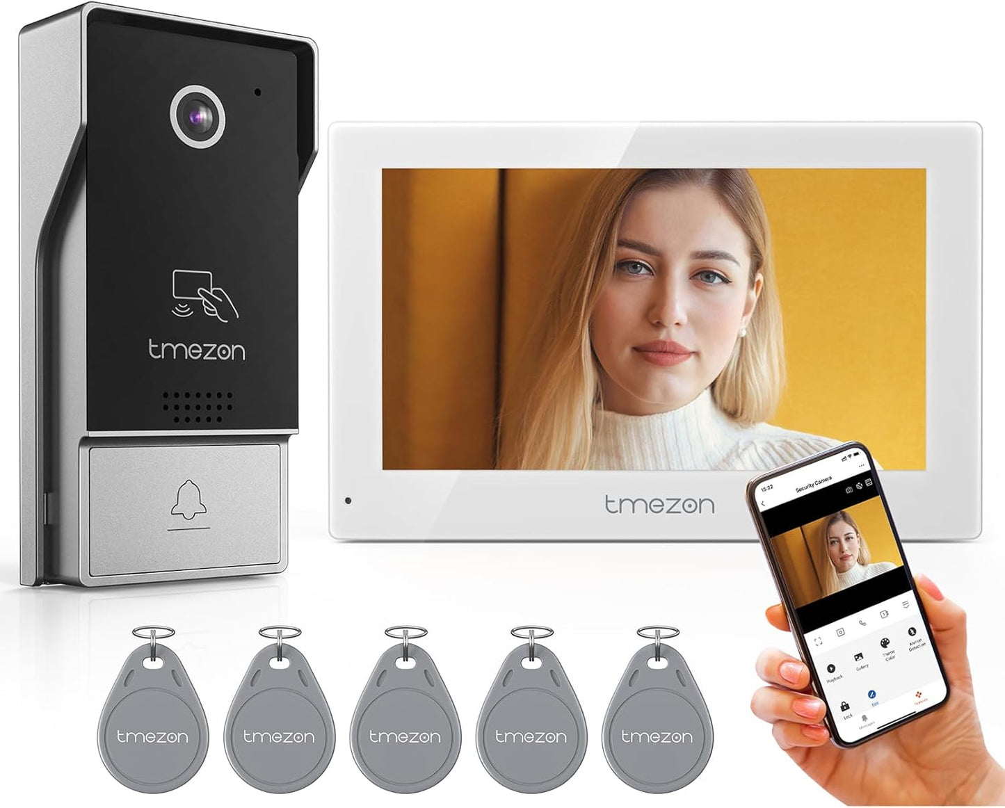 4-Wire Video Doorphone with 7 Inch Touchscreen and 1080P Camera