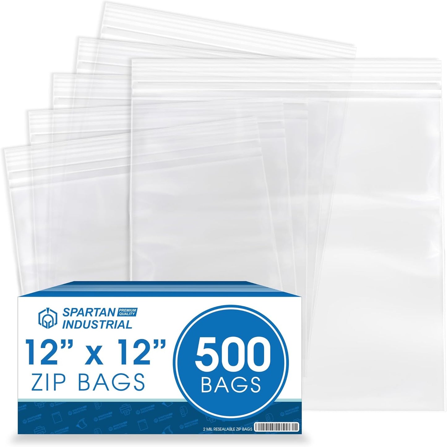 12 X 12 Clear Reclosable Zip Plastic Poly Bags for Storage