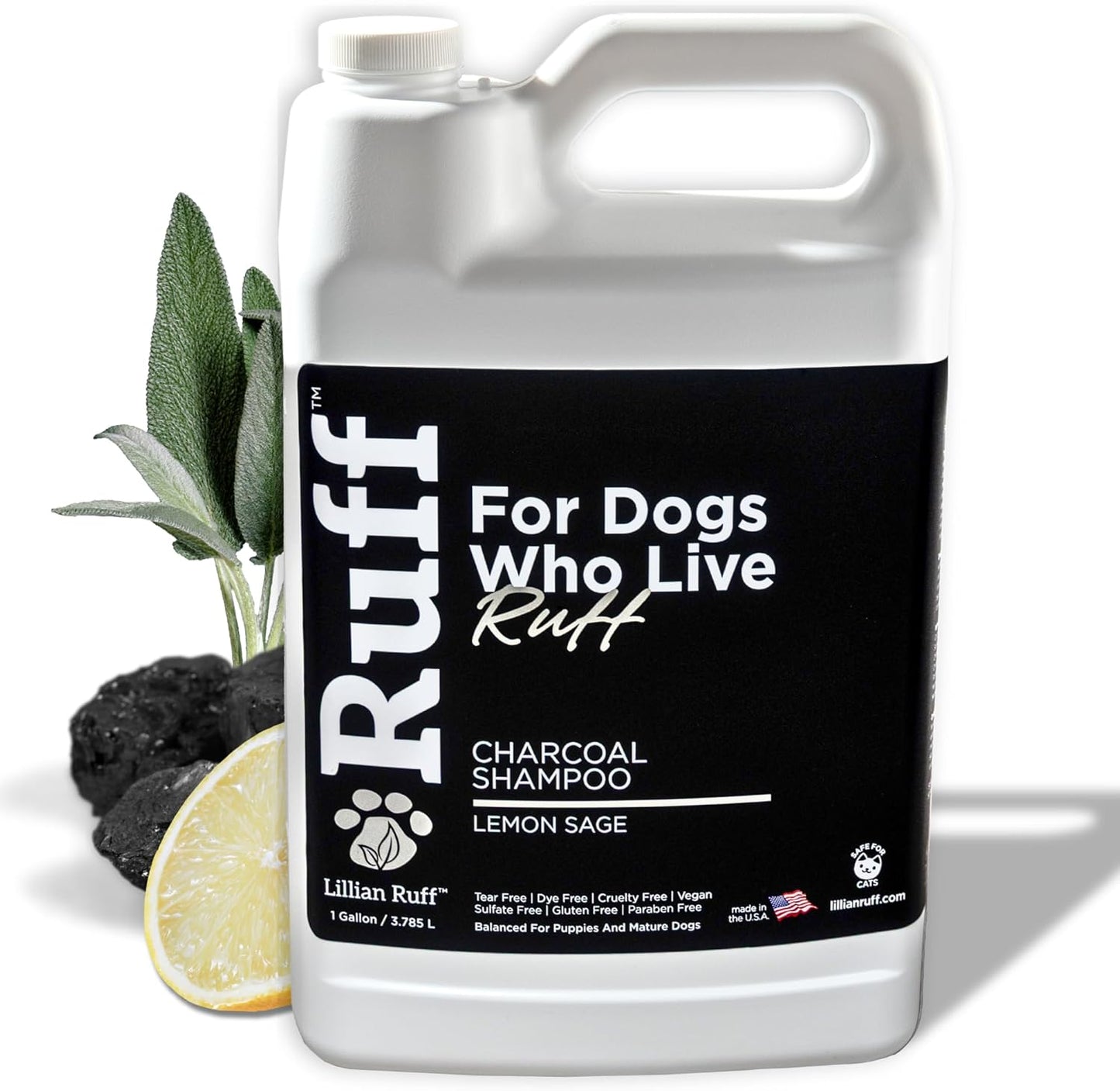 Ruff Activated Charcoal Pet Shampoo for Deep Cleaning & Odor Control