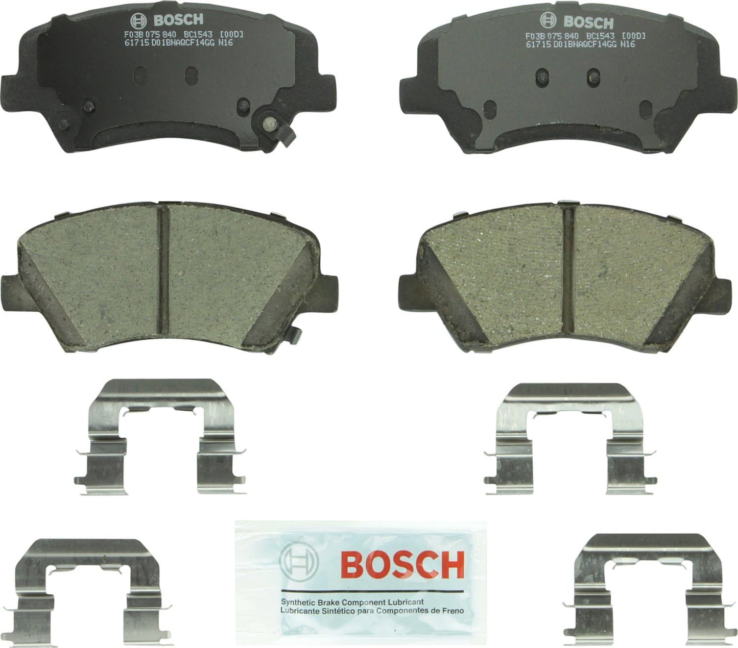 BOSCH BC1543 QuietCast Premium Ceramic Brake Pads for Hyundai Kia