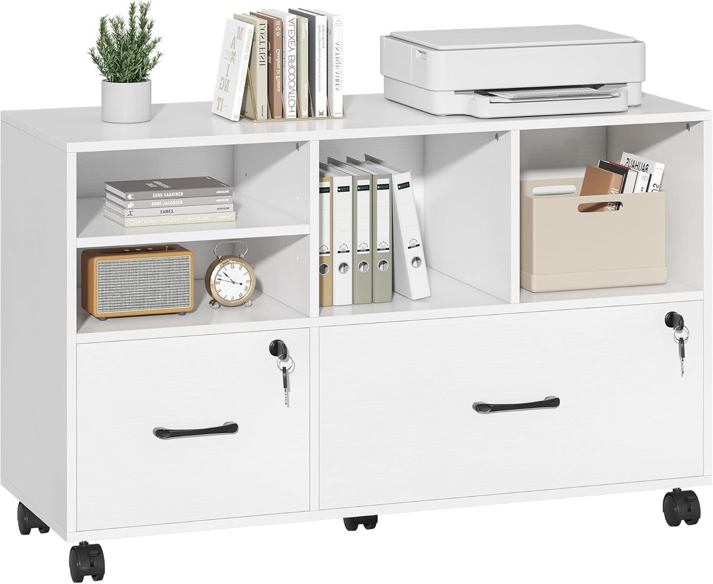 Semoic 2 Drawer Wood Lateral File Cabinet for Home Office Storage