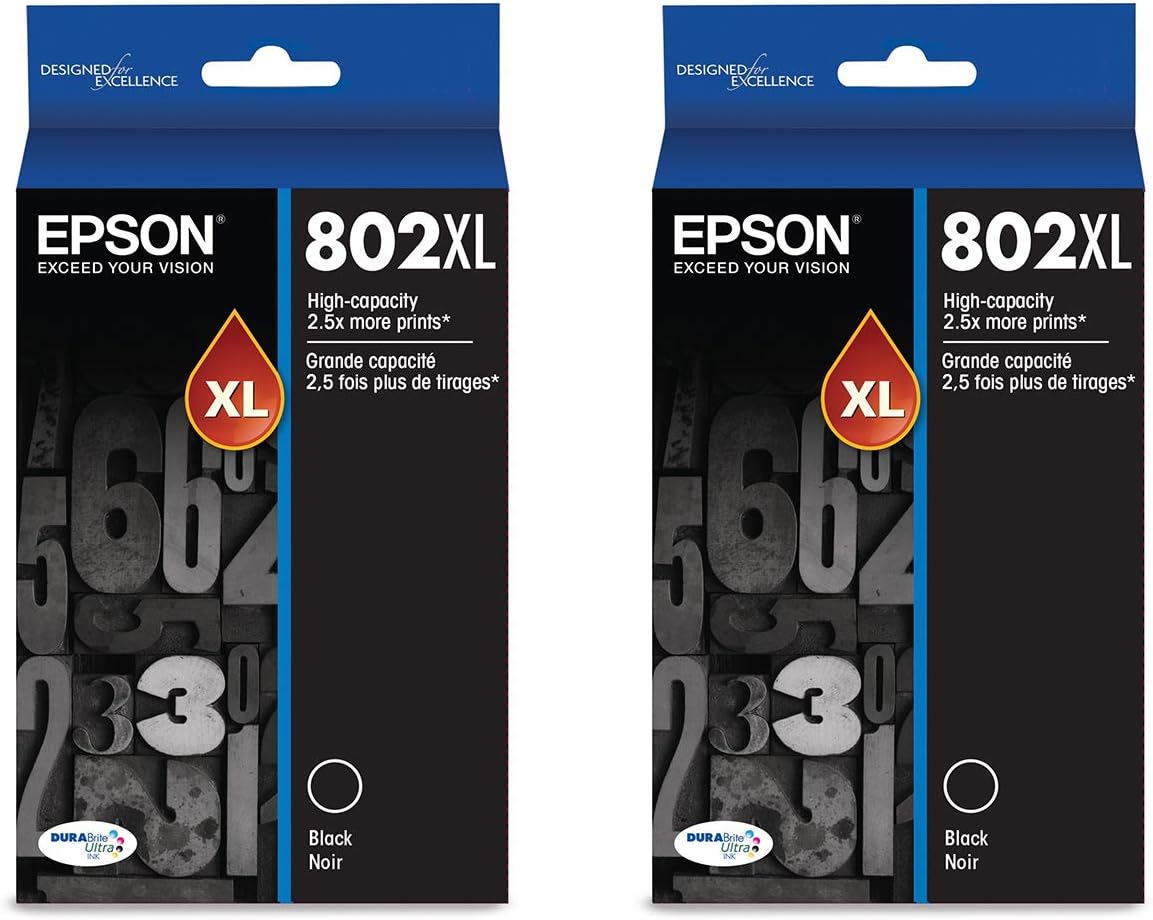 Epson T802XL120 Black Ink 2 Pack - High Capacity