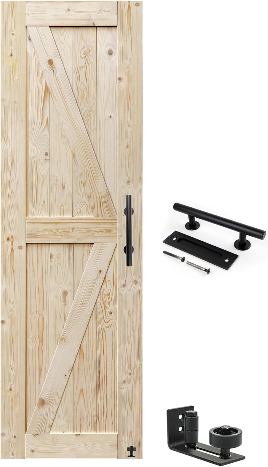 Unfinished Barn Door 26in x 80in Solid Wood for Modern Spaces