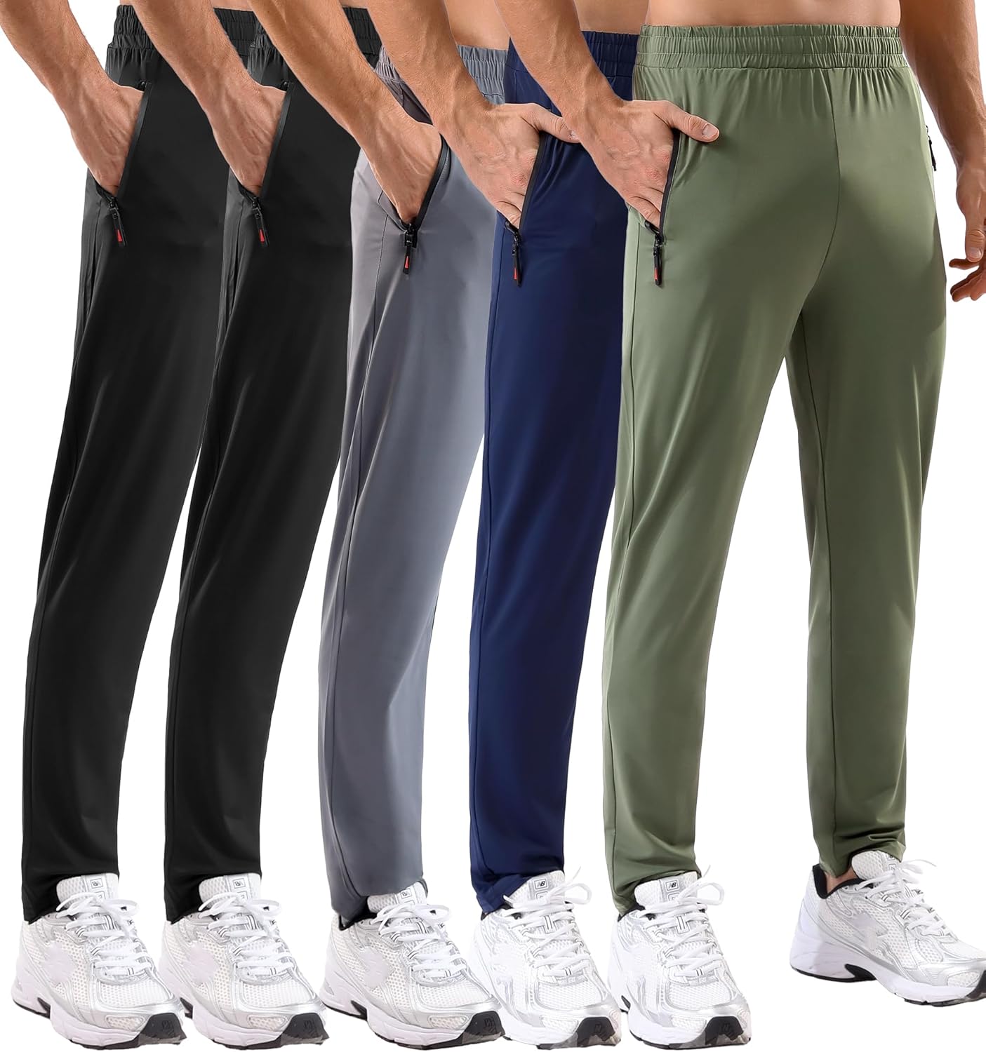 5 Pack Mens Sweatpants with Zipper Pockets for Active Lifestyle