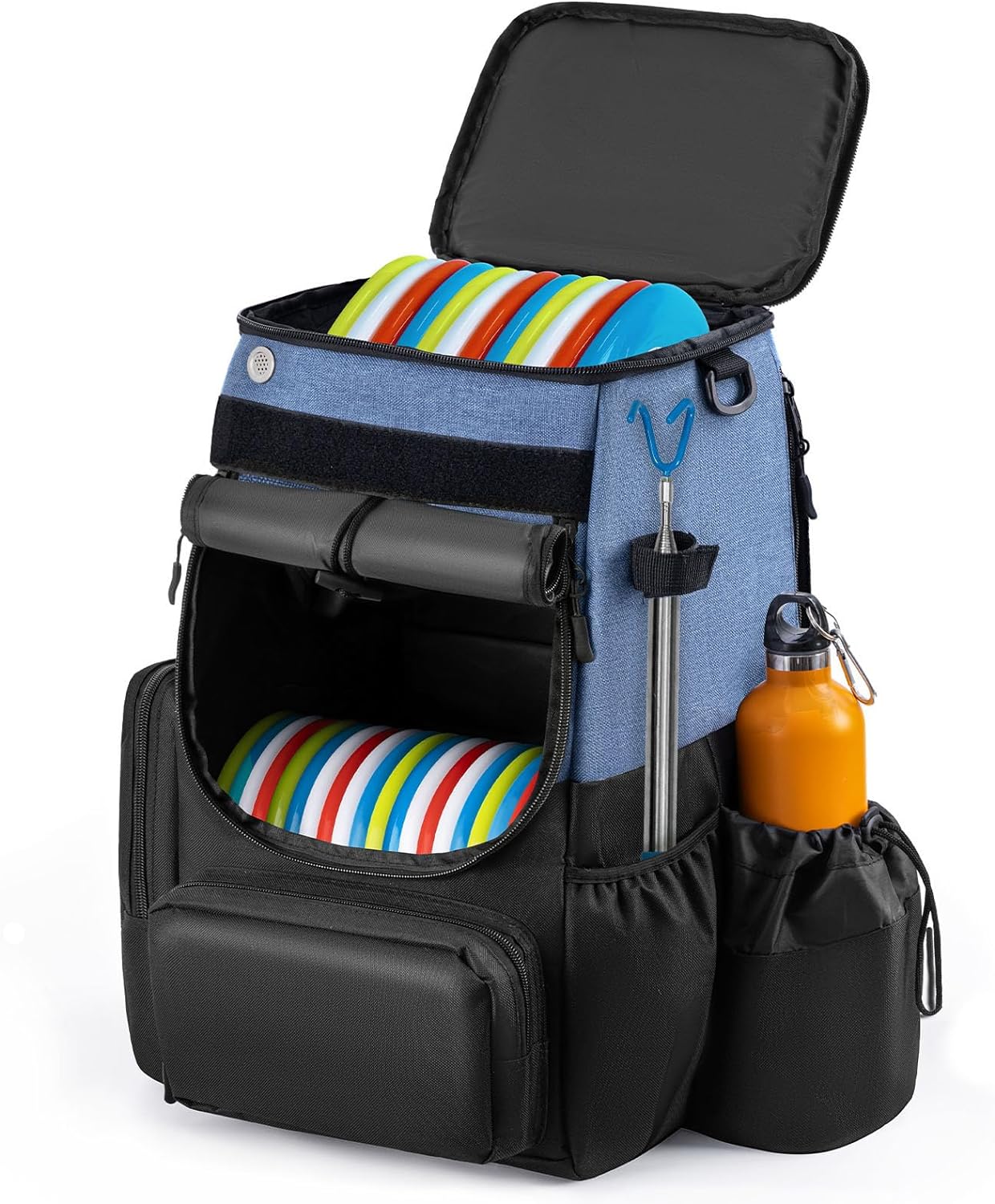 Disc Golf Bag with Insulated Cooler and Multiple Pockets