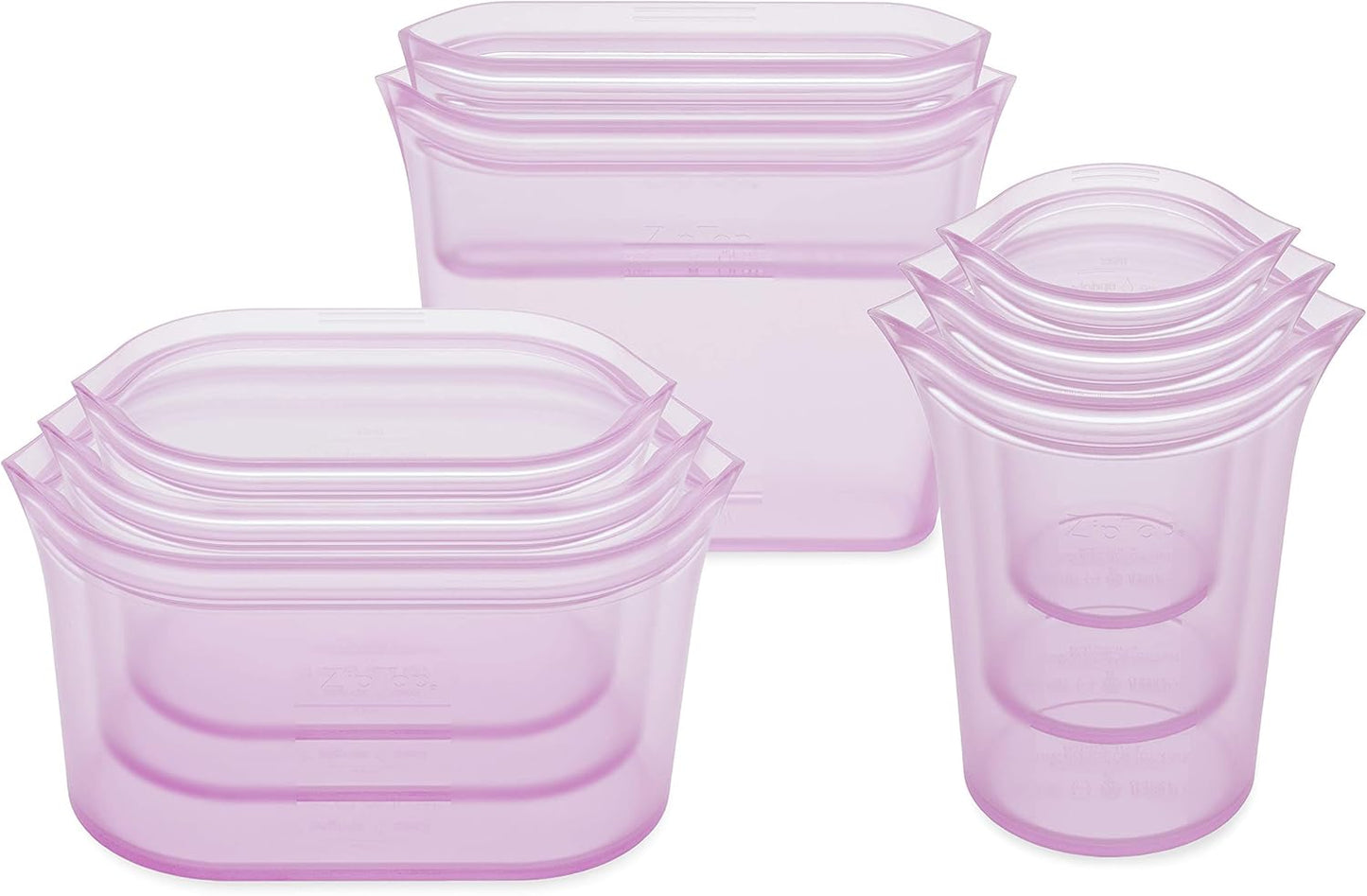 Zip Top Reusable Food Storage Bags Set of 8 for Eco-Friendly Use