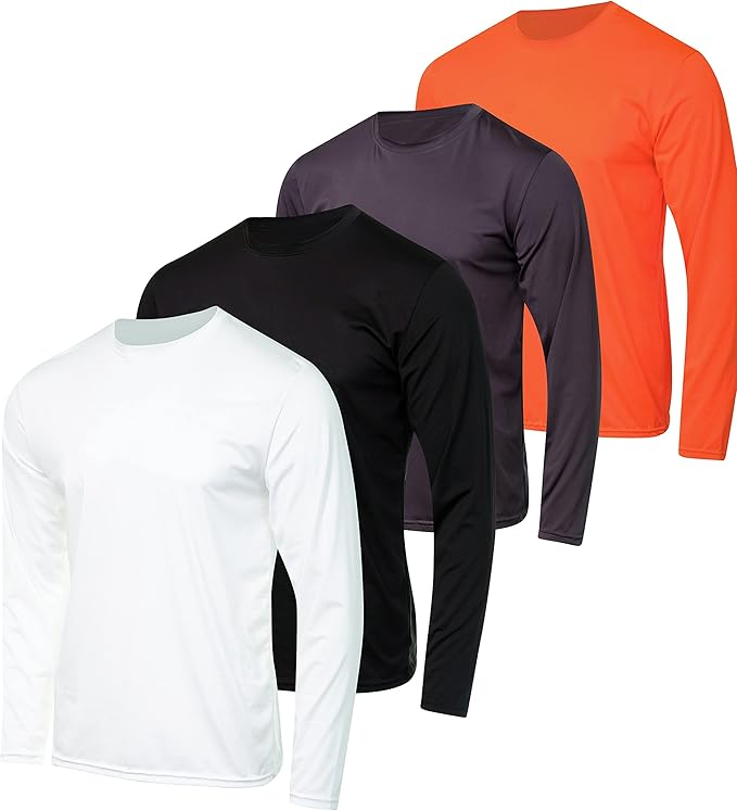 Men's Dry-Fit Moisture Wicking Long Sleeve T-Shirt for Active Wear