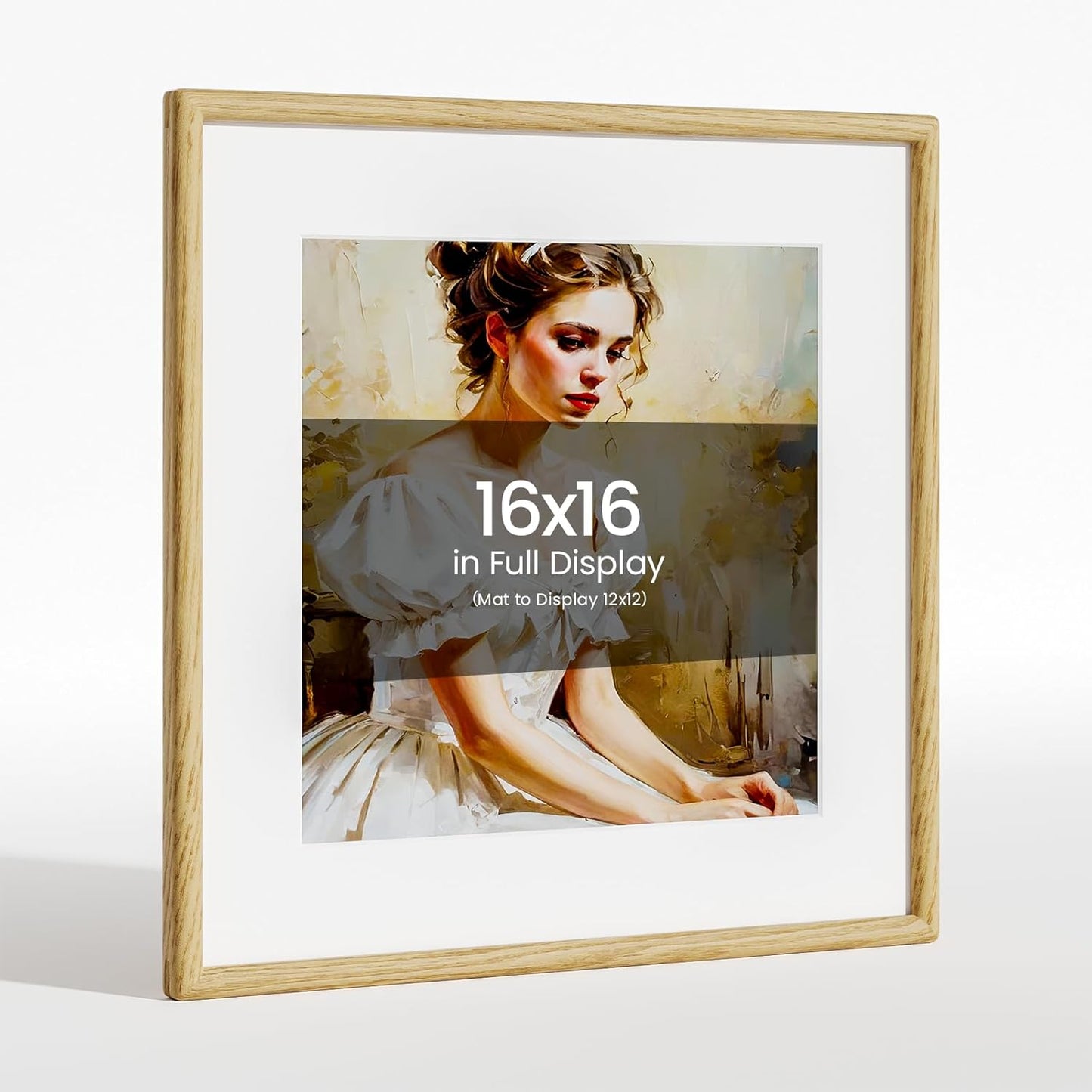 16x16 Picture Frame Natural Oak Wood for Wedding and Family Photos