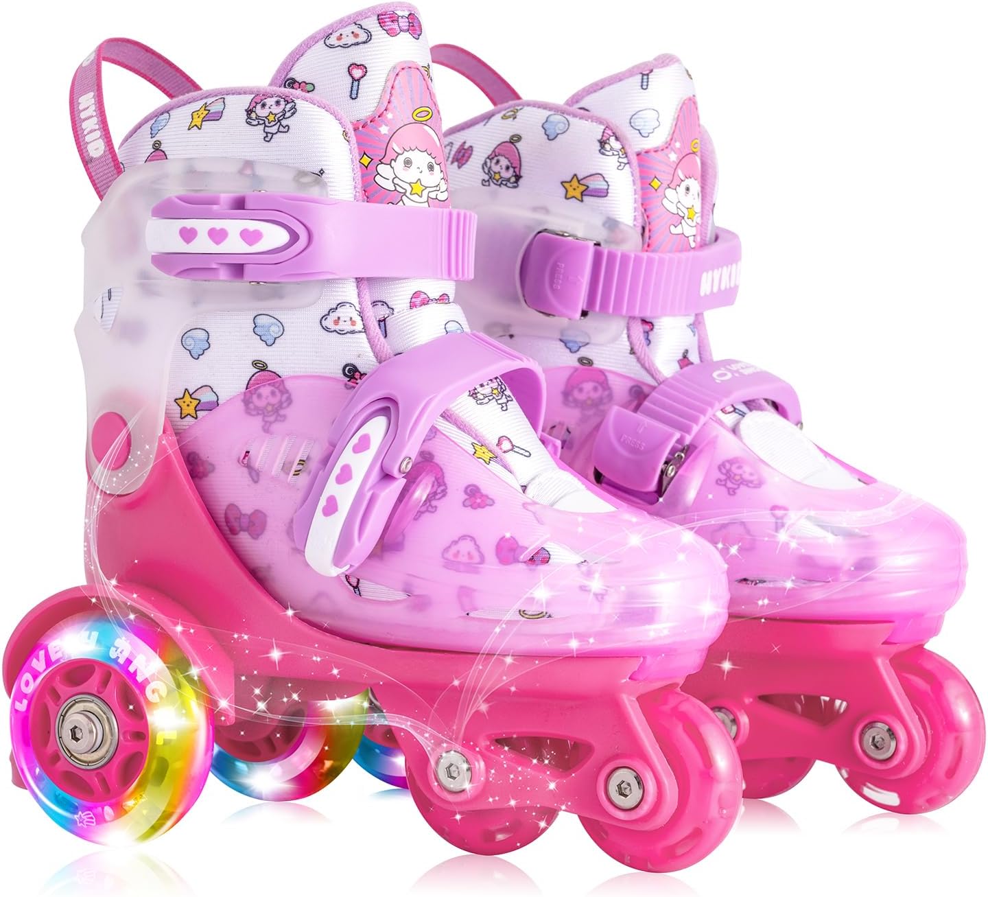 HYKID Toddler Roller Skates for Kids with Adjustable Sizes