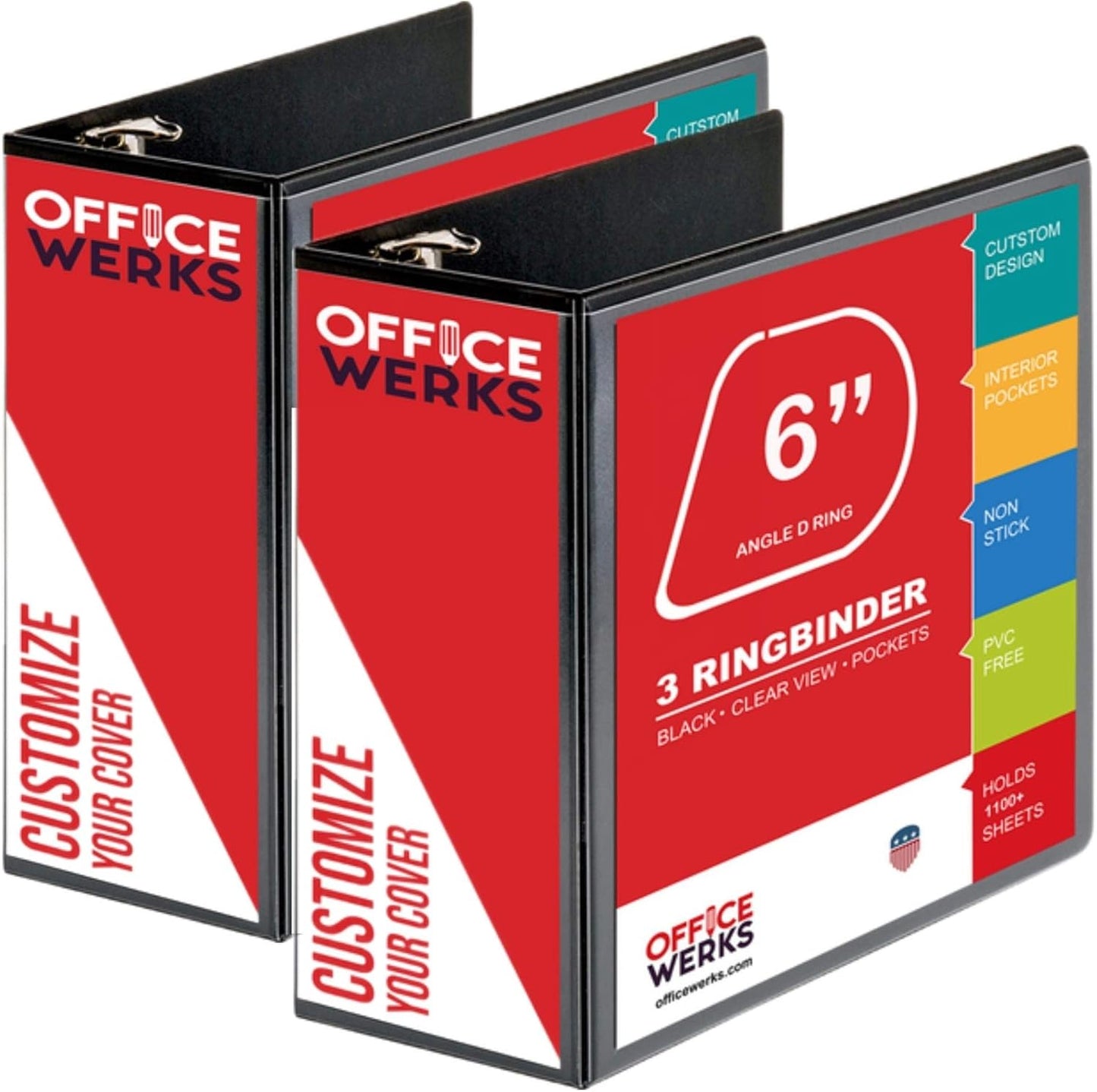 Performore 2 Pack 6 Inch Heavy Duty Storage Binder with Pockets