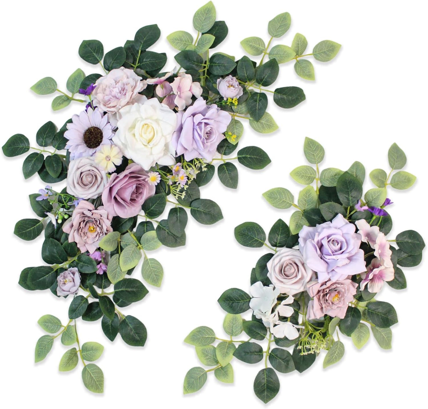 Pack of 2 Wedding Arch Decorations with Beautiful Floral Swag
