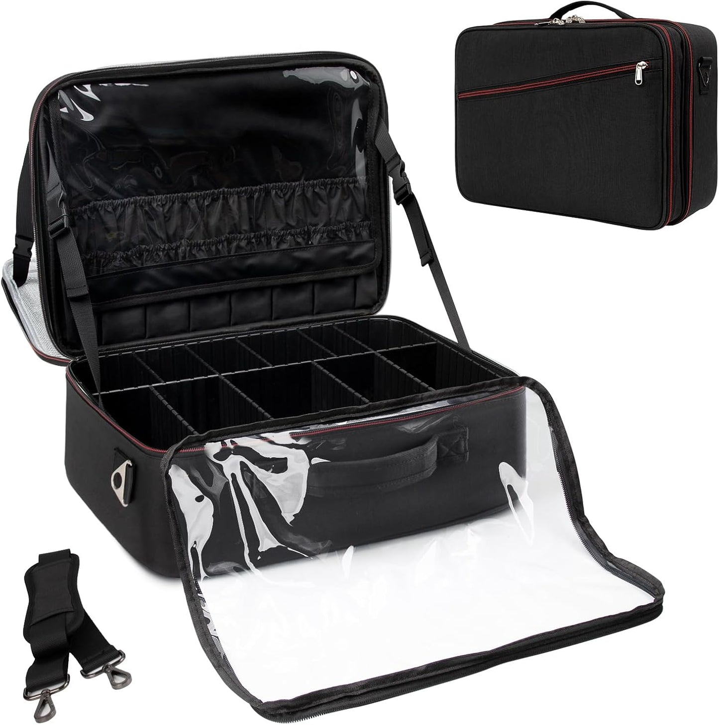 XL Makeup Case with Washable Divider - OCHEAL