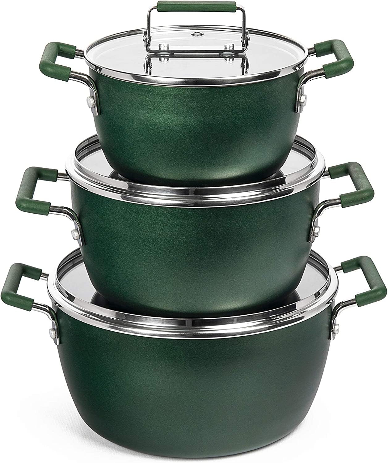 Granitestone Green Pots and Pans Set Nonstick 6 Piece Cookware