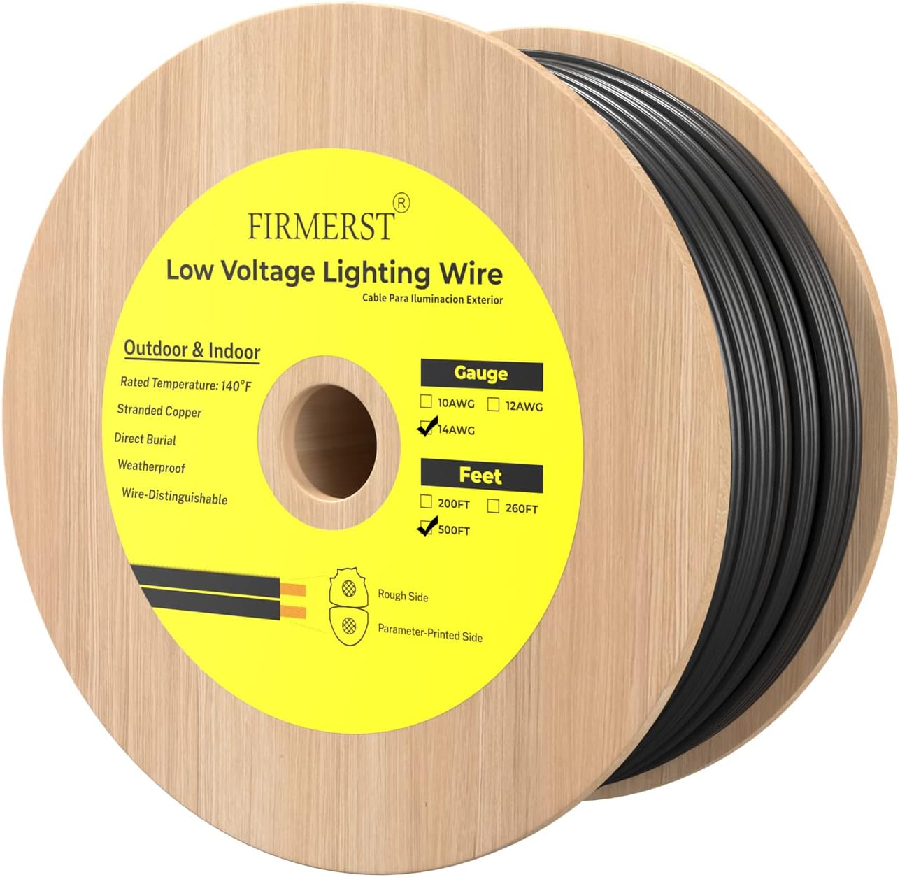 FIRMERST 14/2 Low Voltage Landscape Wire for Outdoor Lighting